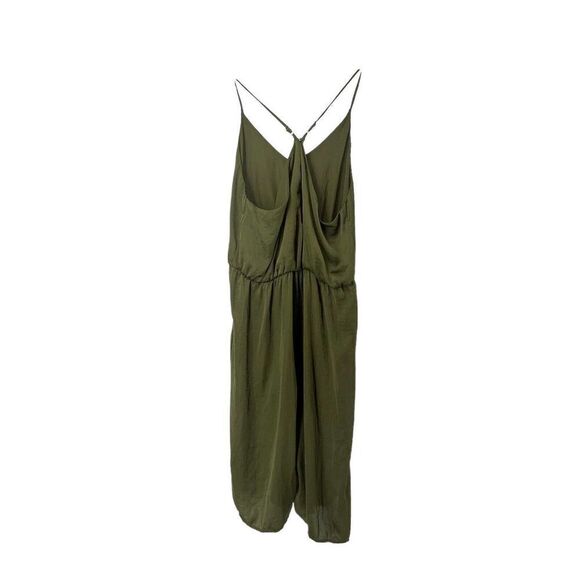 Silky Jumpsuit Green Wide Leg V Neck Racerback Size XXL Xhilaration Pocket Cute - Picture 2 of 7
